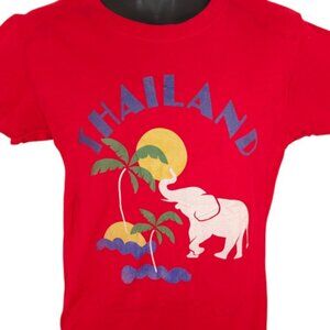 Thailand T Shirt Womens Size Medium Red Tropical Travel Elephant Souvenir